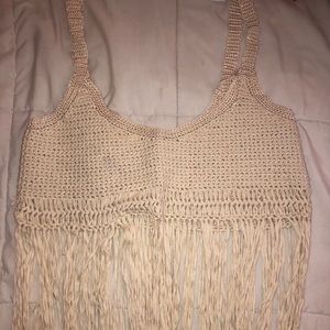 crop fringe top